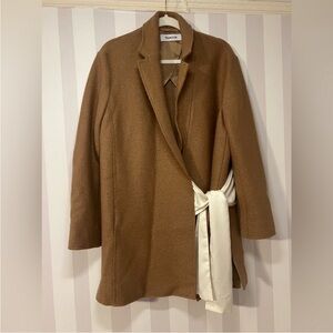 Thakoon Wrap Tie Virgin Wool Jacket Camel Size Small